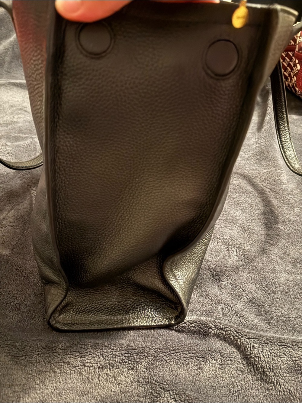 tory burch black pebbled leather thea hand bag - Picture 9 of 14